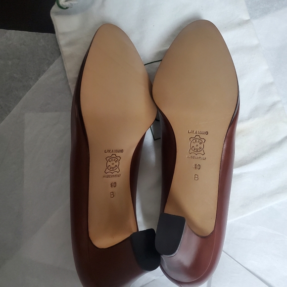 Women Gucci Brown Leather Horsebit Loafer Pump Size 10B - Picture 7 of 7